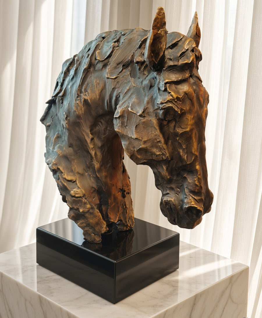 Bronze Horse Head Sculpture