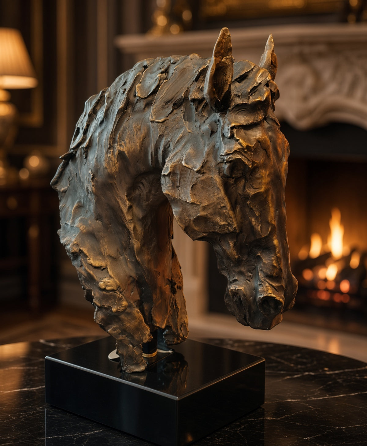Bronze Horse Head Sculpture