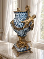 Louis XVI Blue & White Porcelain Ormolu Vase