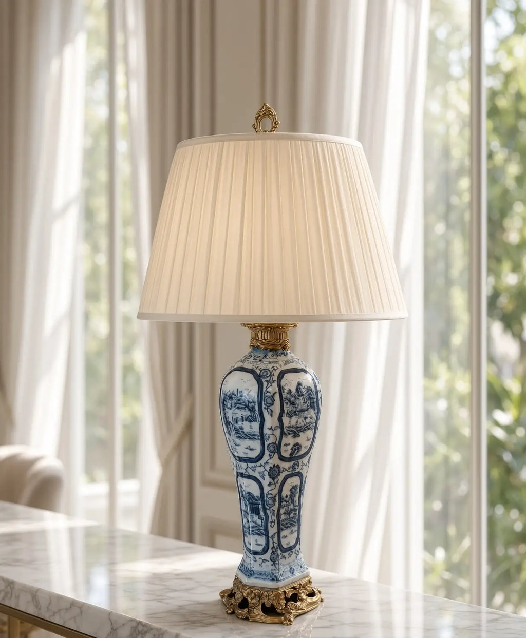Porcelain Panel Scene Lamp