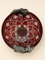 Vintage Ruby Crystal Pedestal Bowl