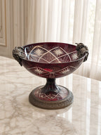 Vintage Ruby Crystal Pedestal Bowl