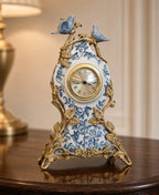 Gilded Songbird Porcelain Clock